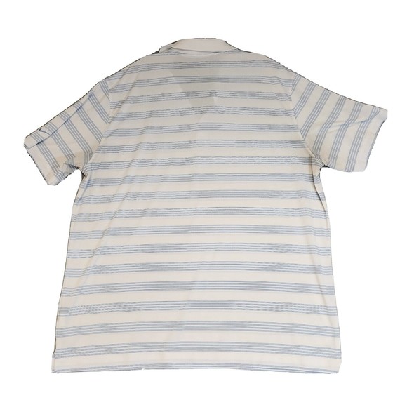 Nike Polo Shirt Mens 2XL White Striped Nike Dri-Fit Short Sleeve - Picture 11 of 15